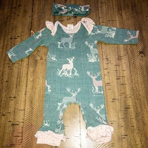 Ricrac and Ruffles Simply Soft Romper 6/9M